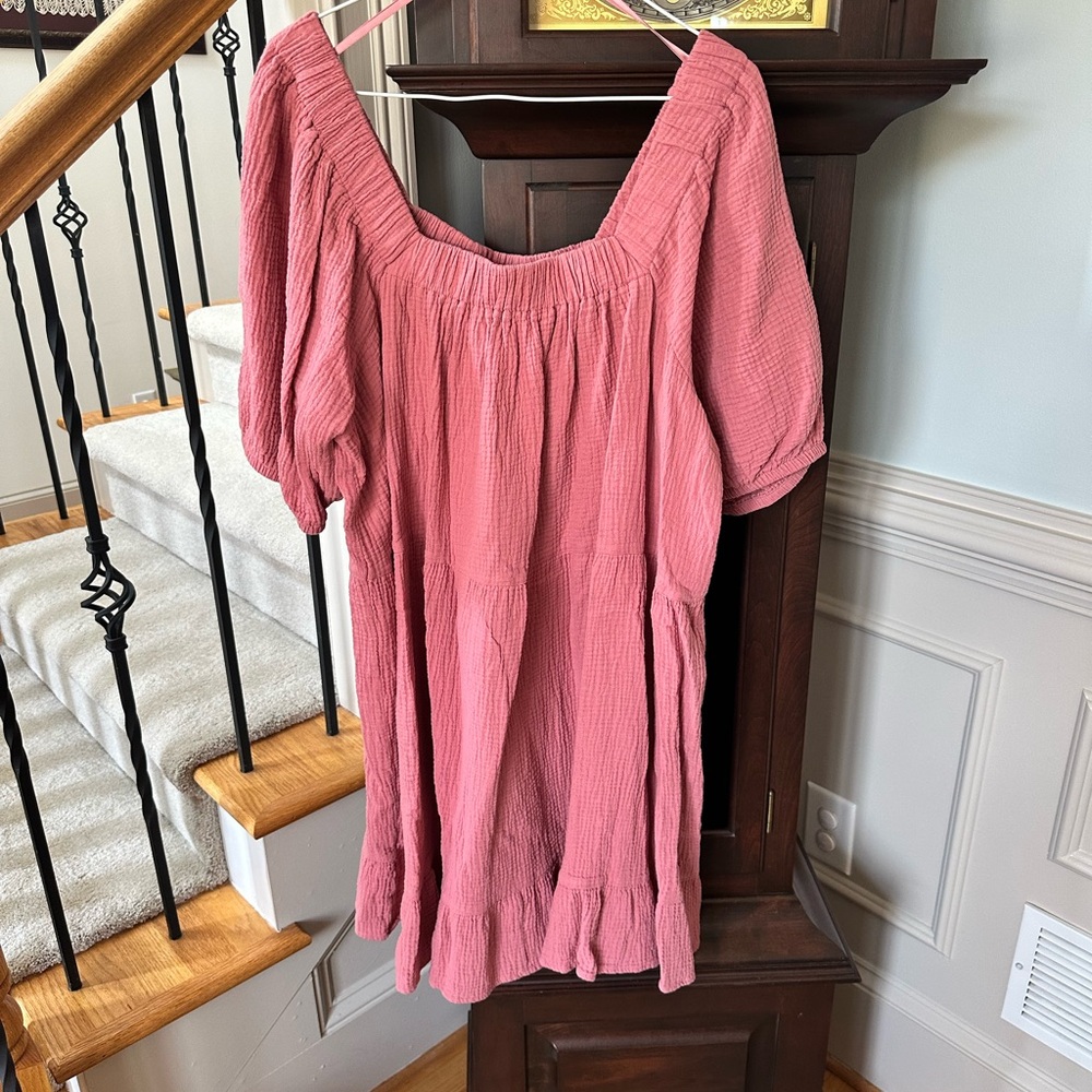 Pink Muslin Mini Dress